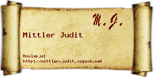 Mittler Judit névjegykártya